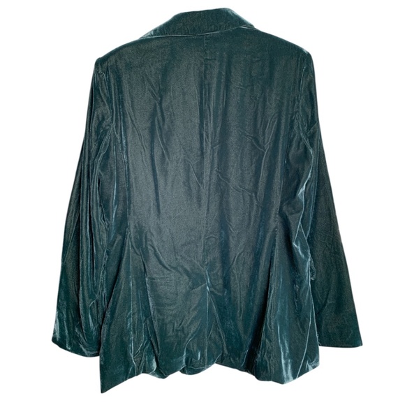 NWT a new day Women's Dark Green Velvet Blazer Jacket Size Large NEW - Picture 2 of 7